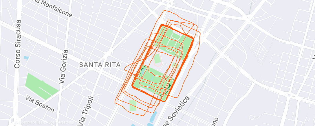 Map of the activity, Corsa mattutina
