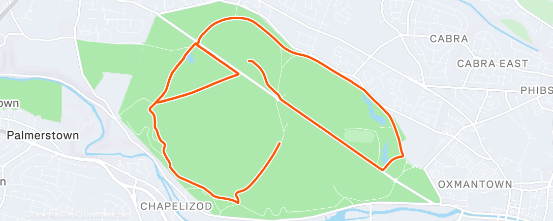 Map of the activity, Long ish Run Session type thing