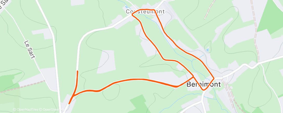 Map of the activity, Course à pied dans l'après-midi