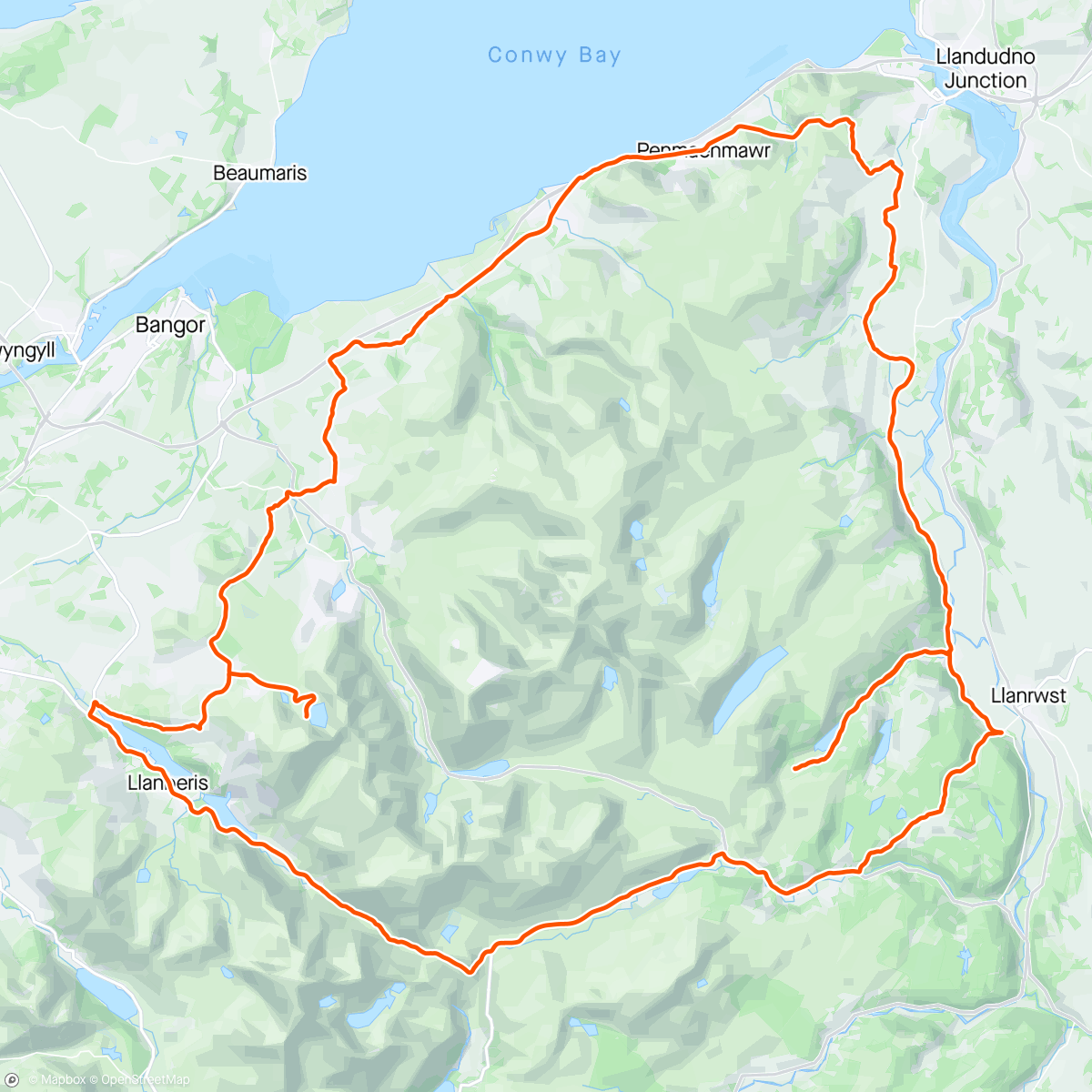 Map of the activity, Macc wheelers little group trip out to The Mynydd Climbing Club Hut (Blaen-y-Nant) ,, lots of hills and laughs ,,  quirky place to stay surrounded by Beauty and no signal ( bliss ) ,, tough ride for me !!!