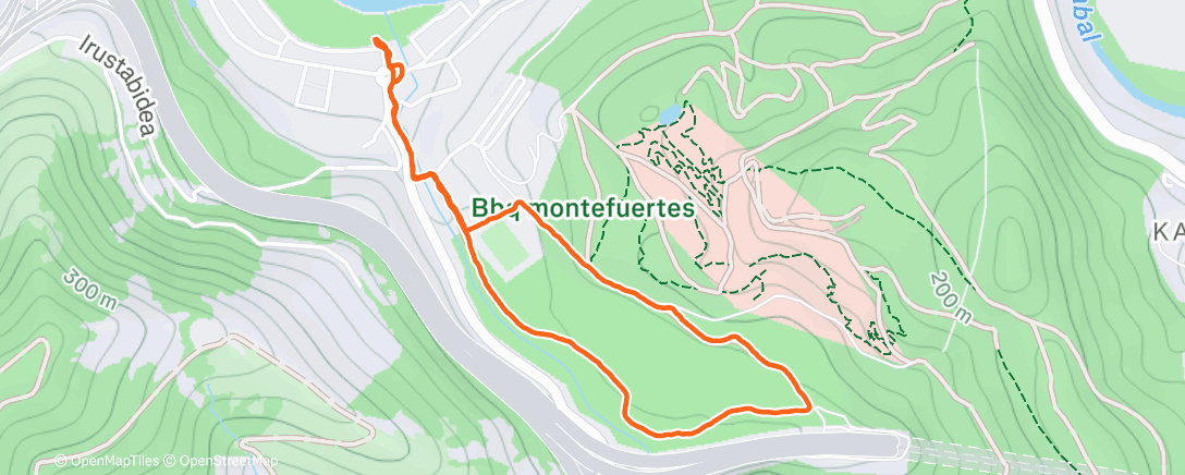 Map of the activity, Senderismo por la tarde