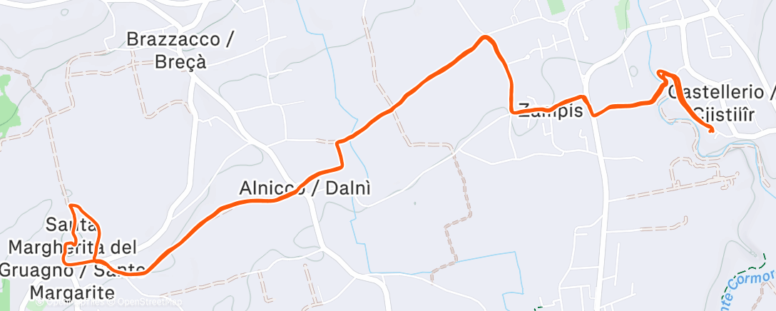 Карта физической активности (Sessione di trail running all’ora di pranzo)