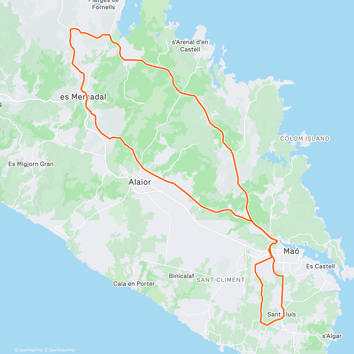 Карта физической активности (Bicicleta por la mañana)