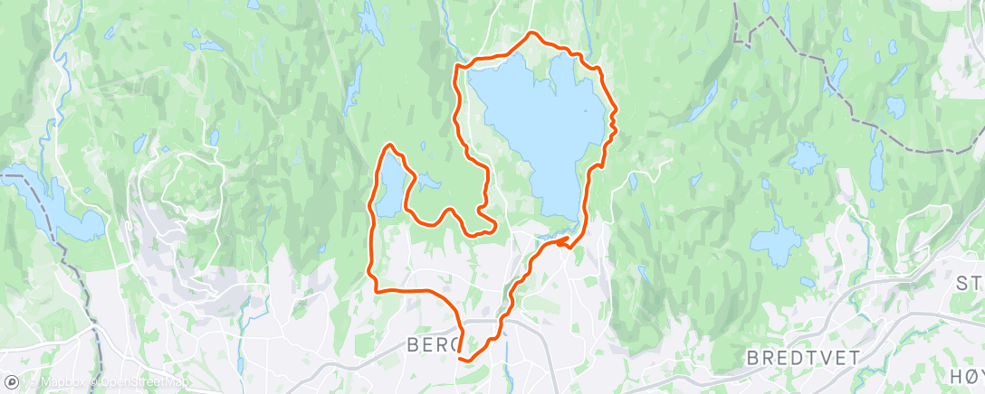 Map of the activity, Maridalen og Sognsvann run