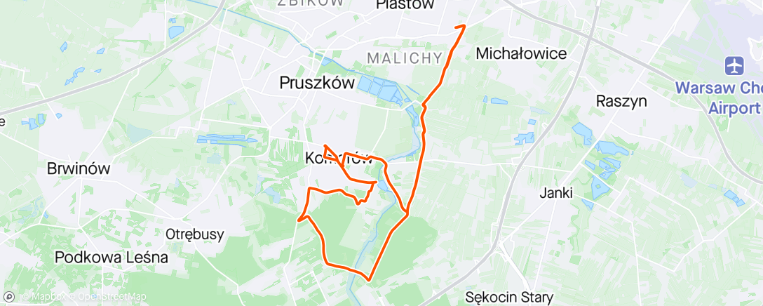 Map of the activity, Pierwsze Koty za płoty Ride :)