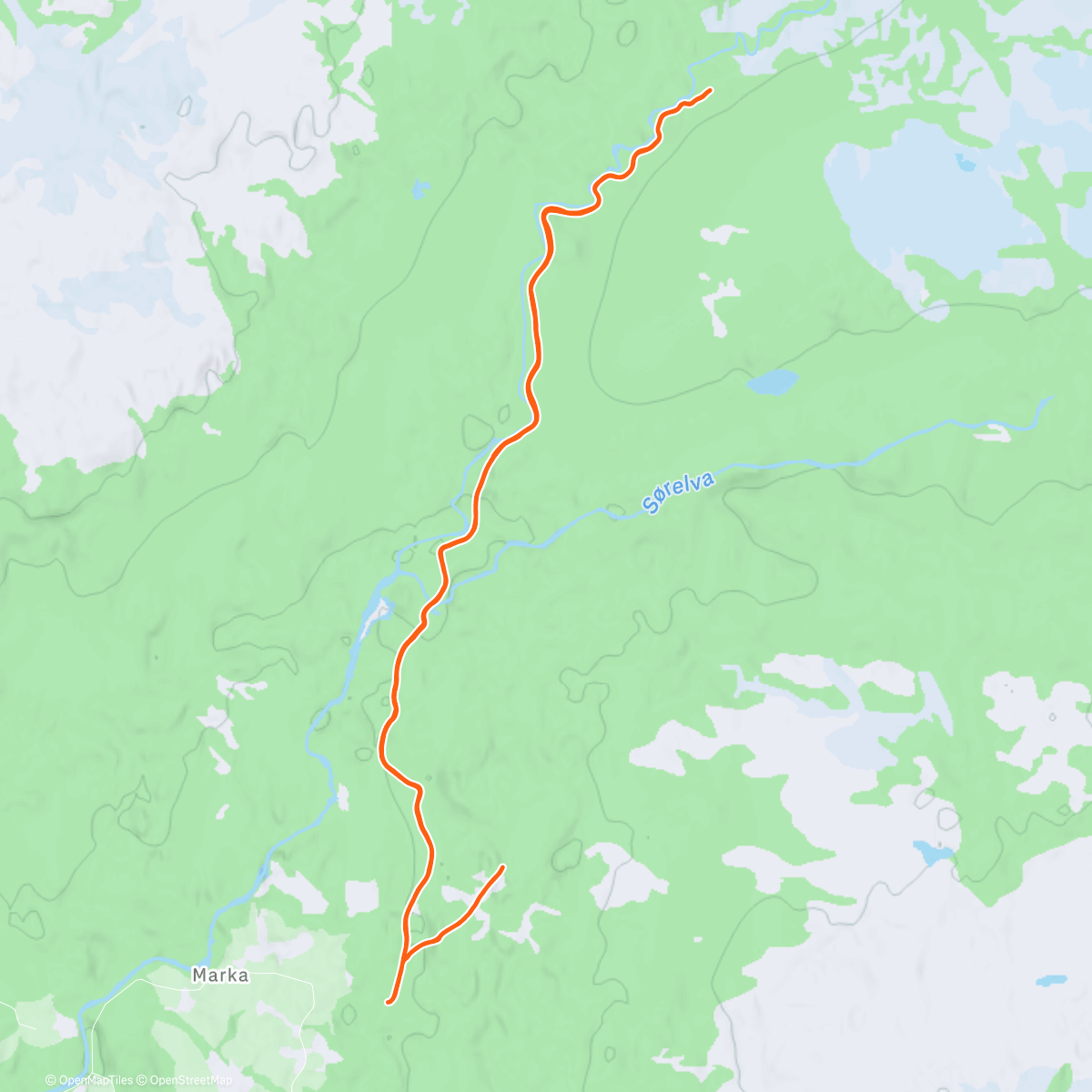 Map of the activity, Langtur skate med Solveig ⛷️