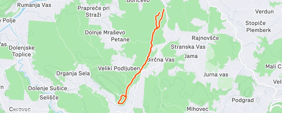 Map of the activity, Lunch Trail Run