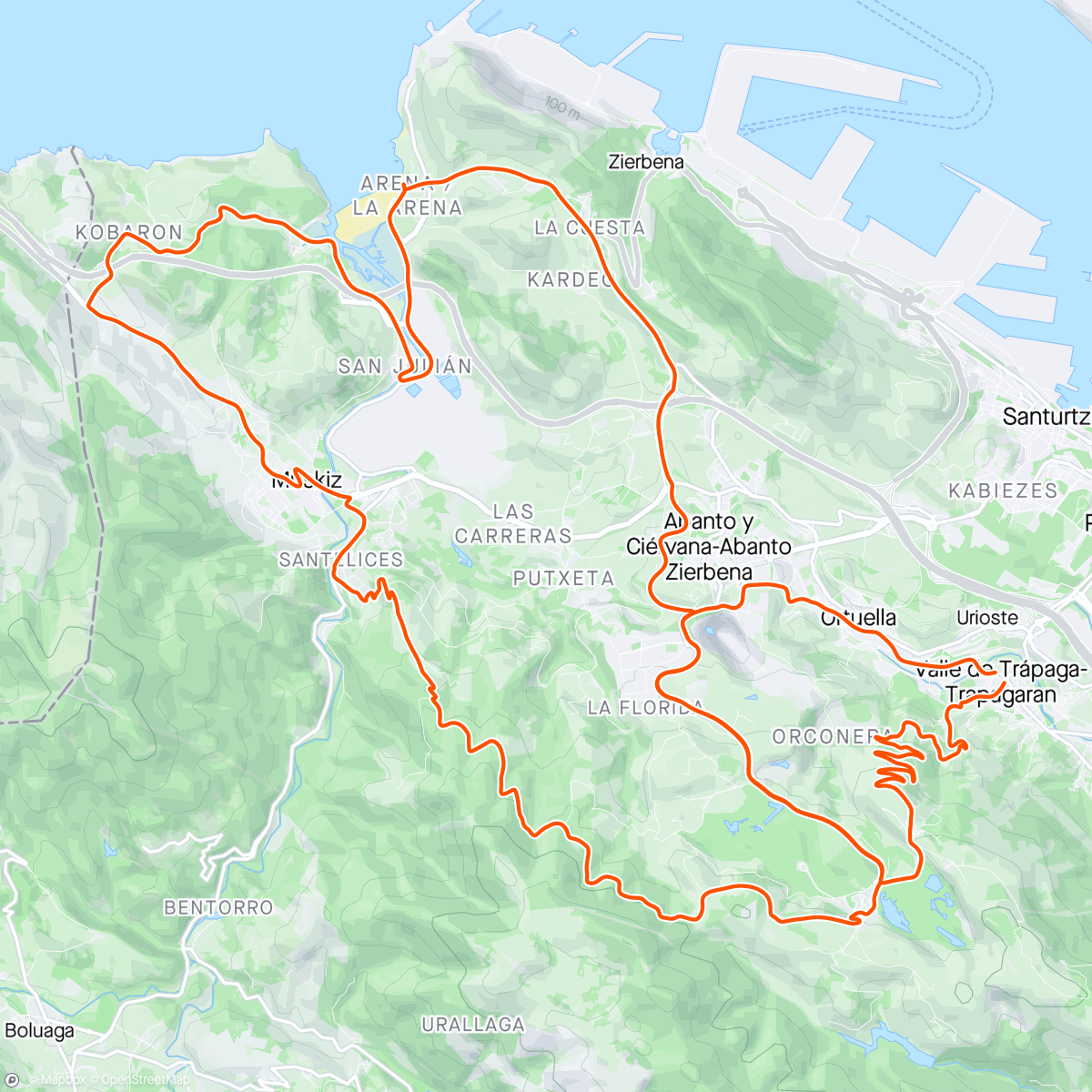 Map of the activity, Vuelta a Pobeña