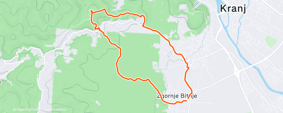 Map of the activity, Afternoon Trail Run