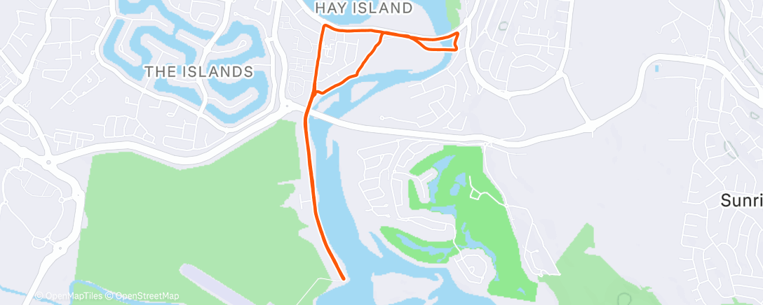 Map of the activity, Weyba (800s float/ 500jog/ 1200 send) x 4