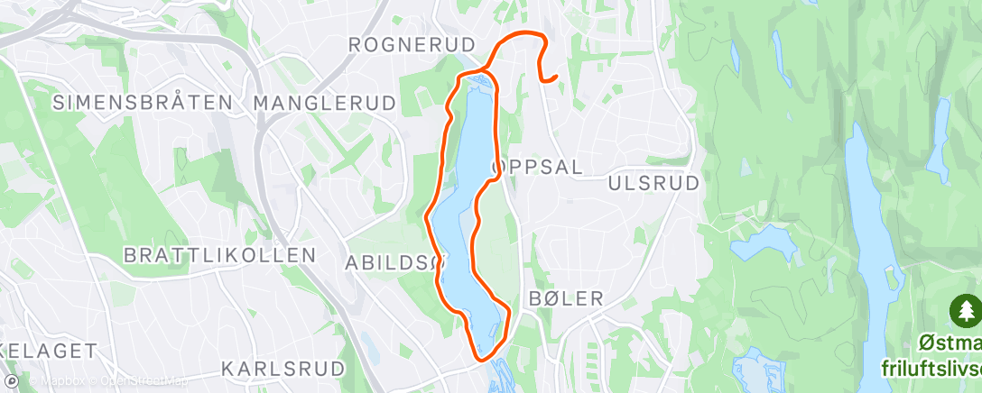 Map of the activity, Evening Run
