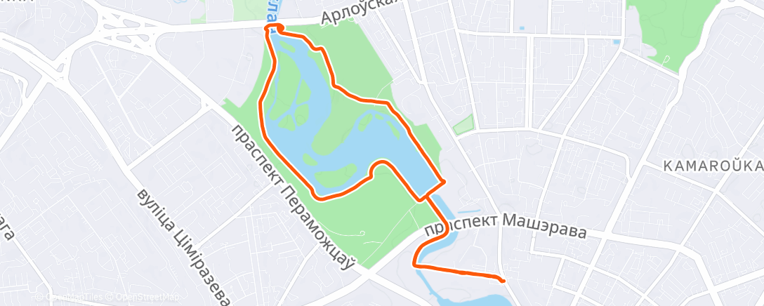 Map of the activity, Дневной забег