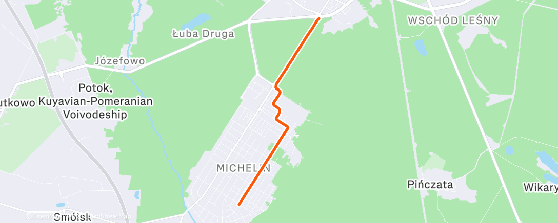 Map of the activity, Morning Gravel Ride 2work. Pogoda podpowiada że rowerem do domu nie wrócę.