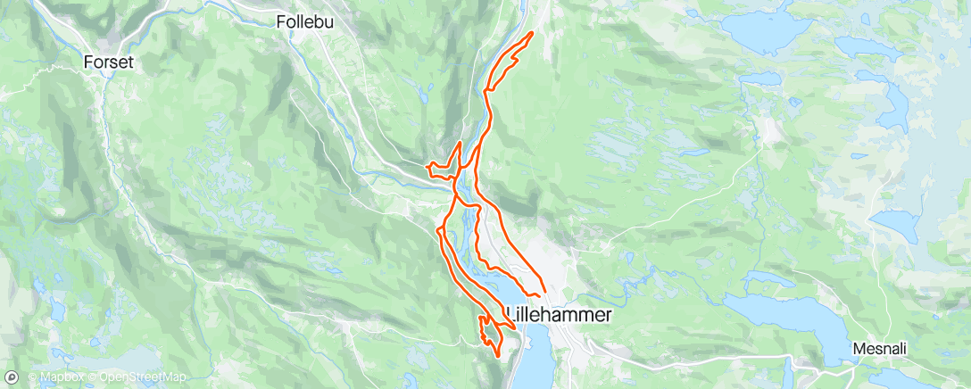 Carte de l'activité Afternoon Mountain Bike Ride