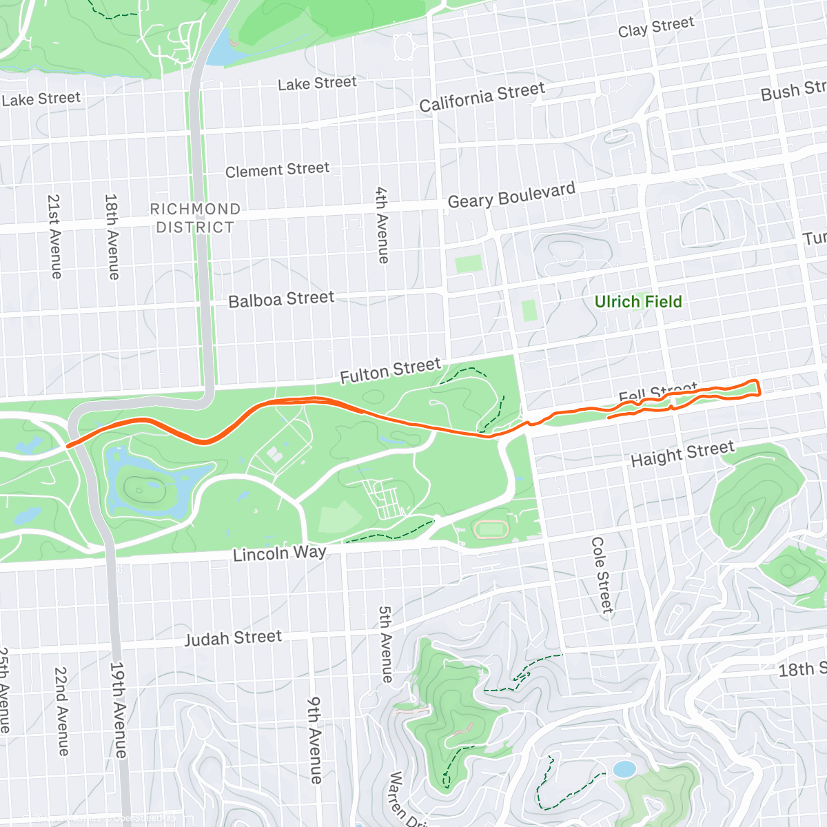 Map of the activity, Lunch Run
