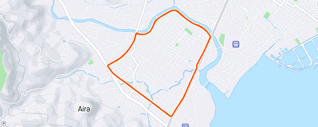 Map of the activity, RUN: 10km、58min、5′26″/km
