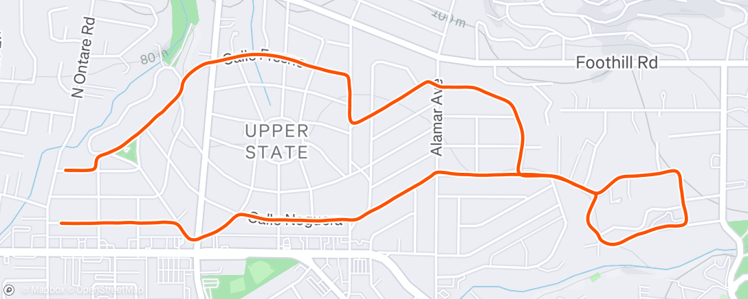 Map of the activity, Afternoon Run