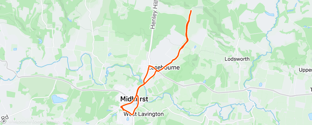 Map of the activity, Evening Ride