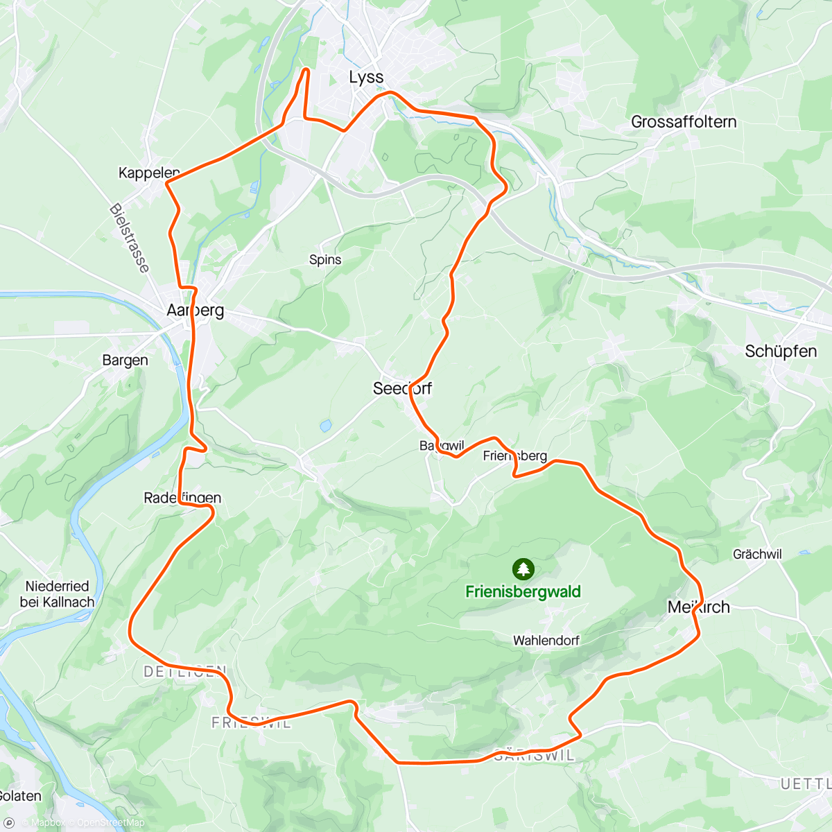 Map of the activity, Berner Rundfahrt (with heavy cramps)