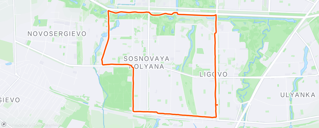 Map of the activity, Полуденный забег