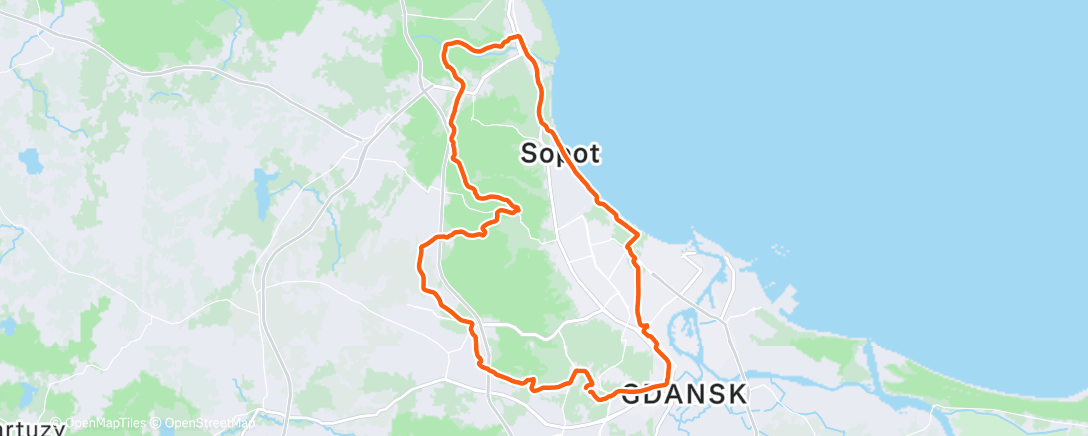 Map of the activity, Lunch Gravel Ride