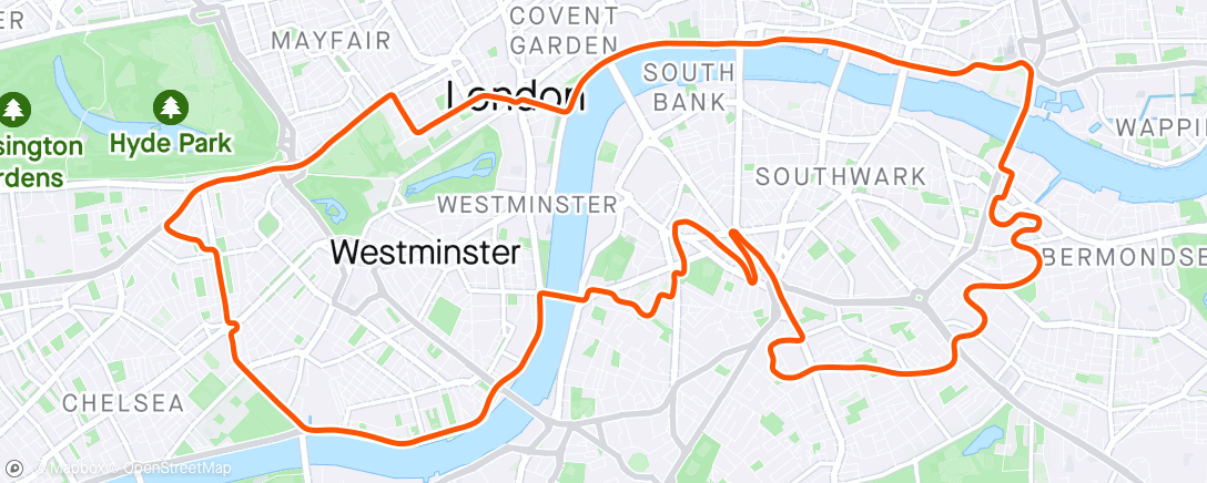 Map of the activity, Zwift - Strength in London