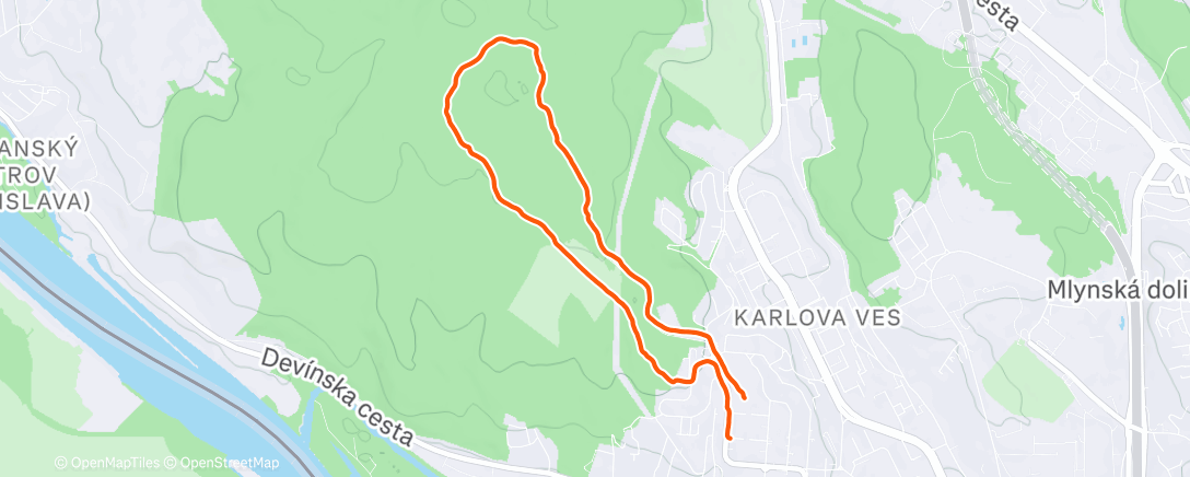 Map of the activity, Morning Run