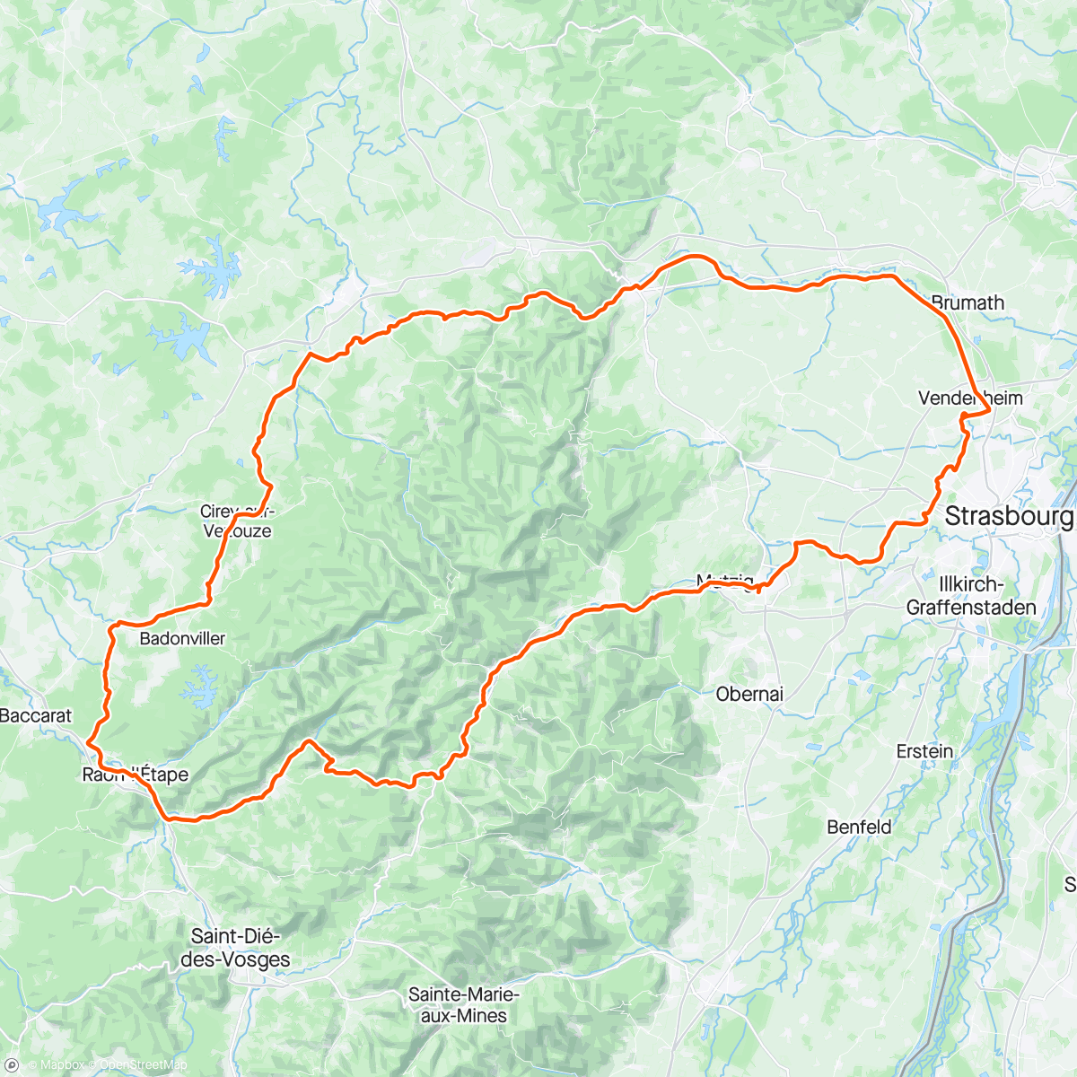 Map of the activity, Lampertheim <> Raon-L'Étape 🚲 🍂