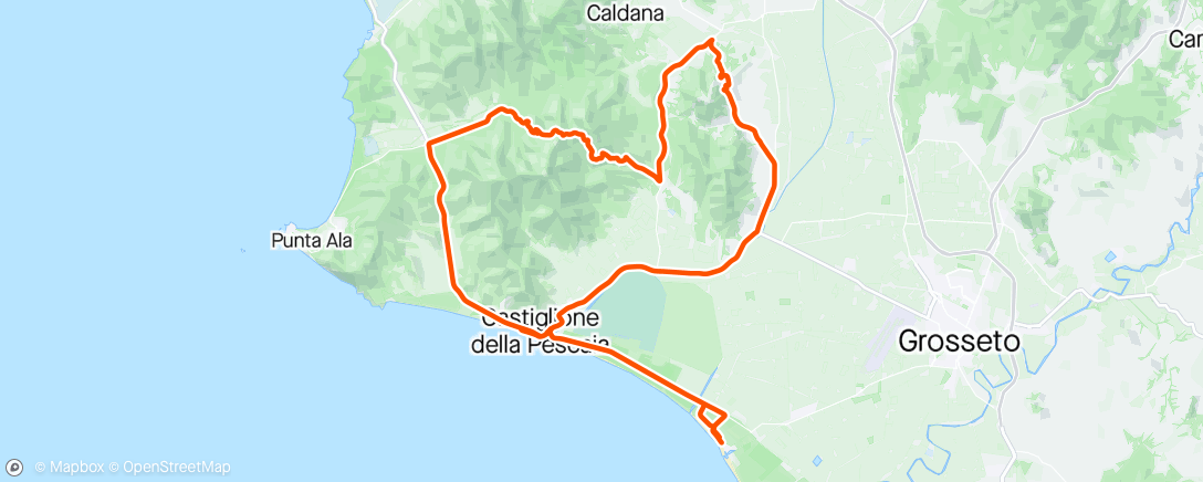 Map of the activity, Cicloturistica Poggi di Maremma con Serena