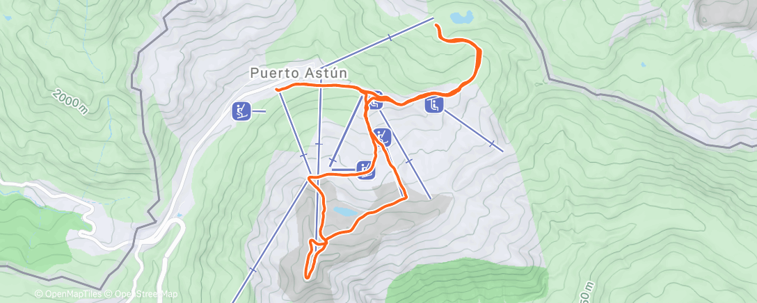 Map of the activity, Esquí de fondo por la tarde