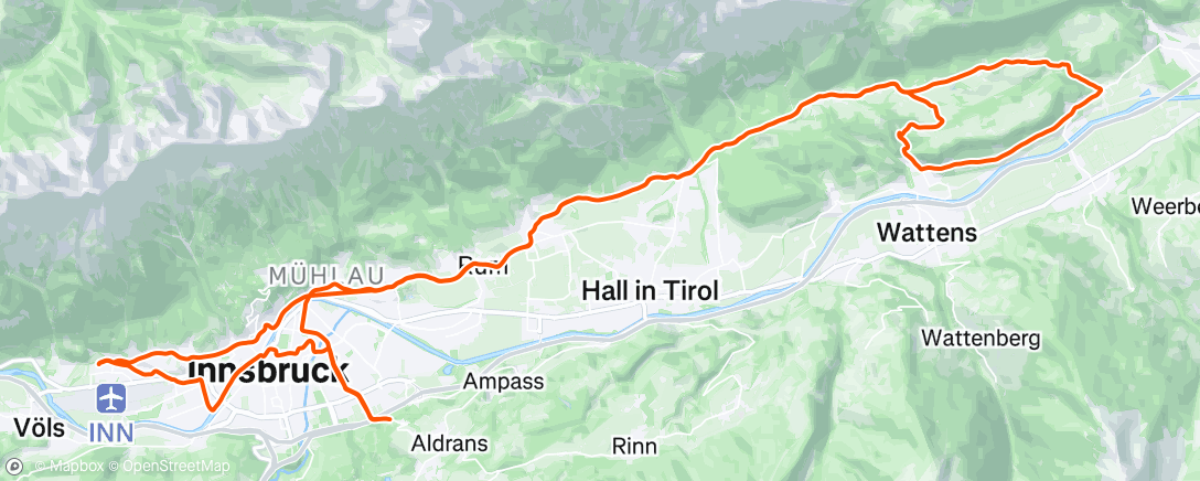 Map of the activity, Lunch Ride