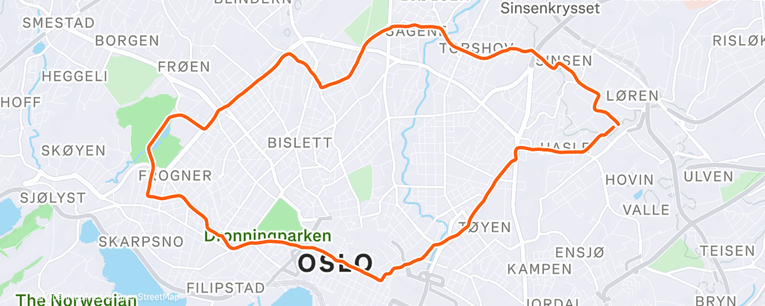 Map of the activity, Afternoon Run