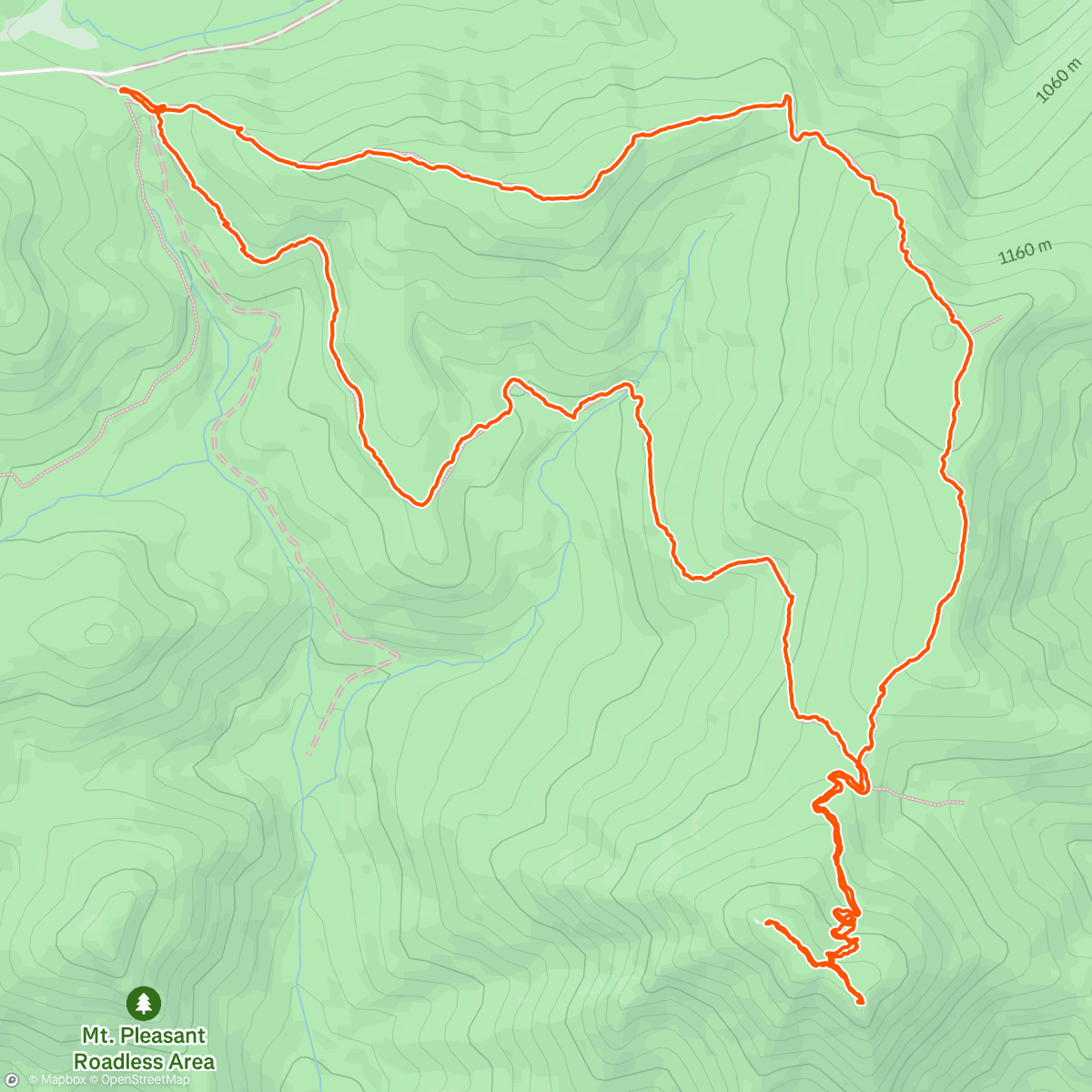 Map of the activity, Mount Pleasant via Henry Lanum trail