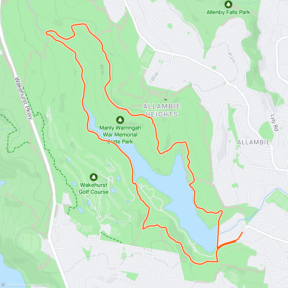 Map of the activity, Morning Trail Run - so much mud!