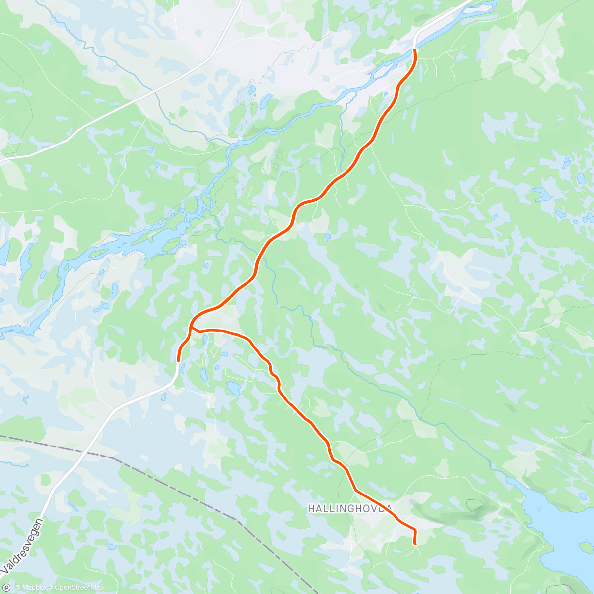 Map of the activity, mountain cx ride _ sanderstølen
