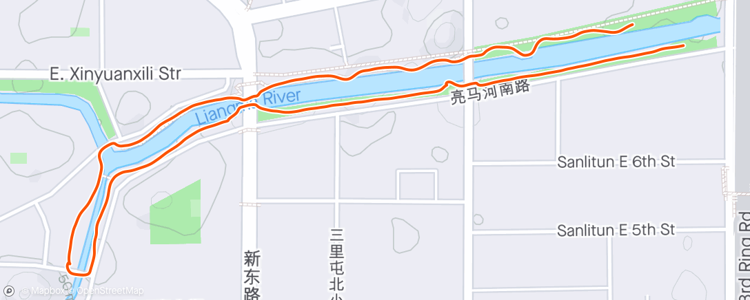 Map of the activity, Easy jog in the smog