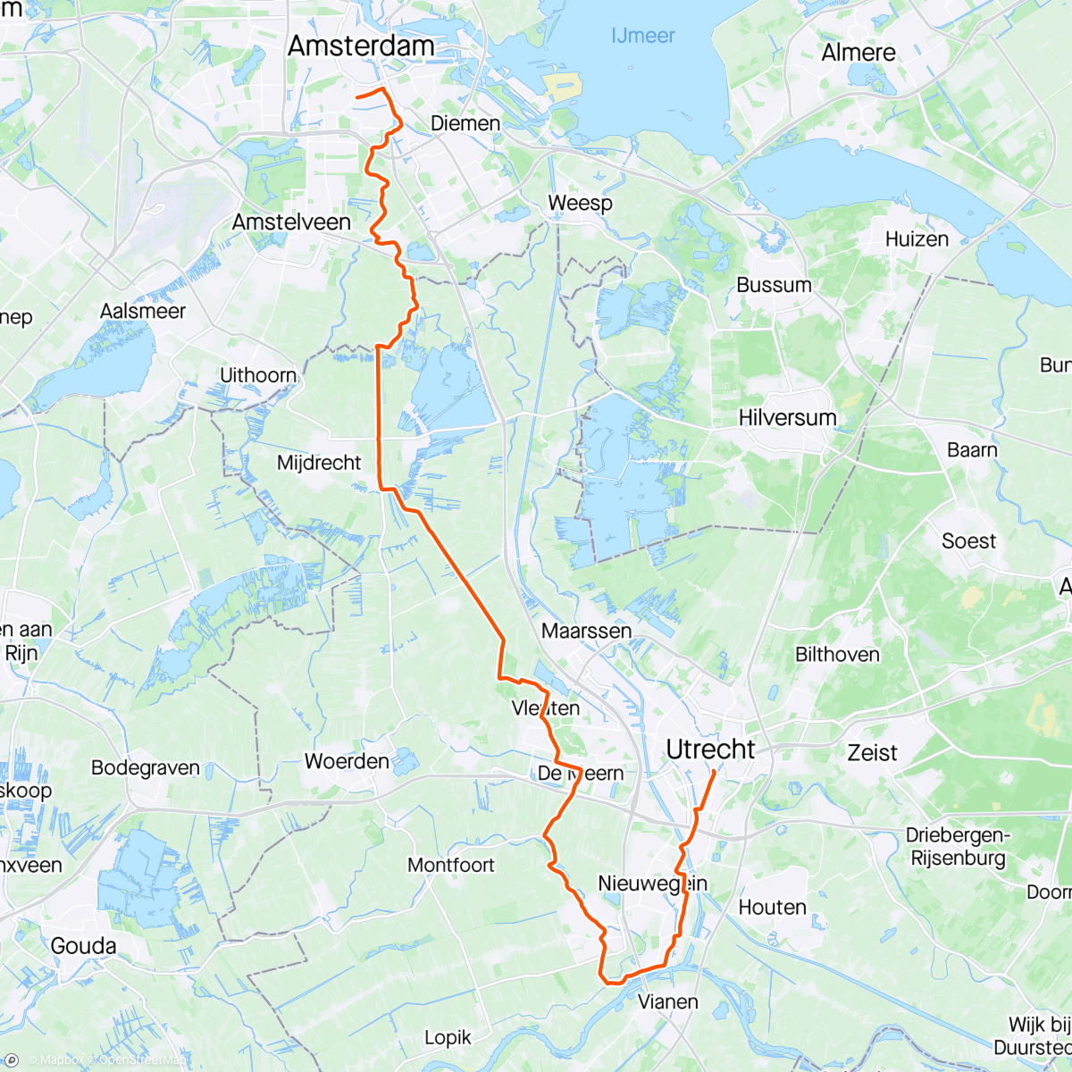 Map of the activity, Tough ride after King’s day
