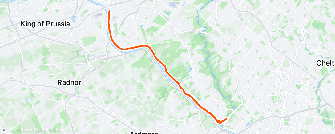 Map of the activity, Evening Run