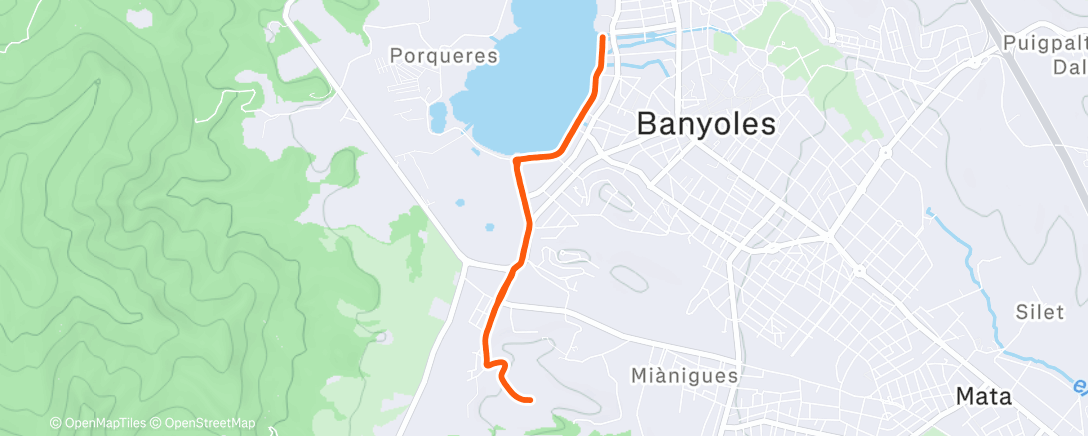 Map of the activity, Afternoon Run