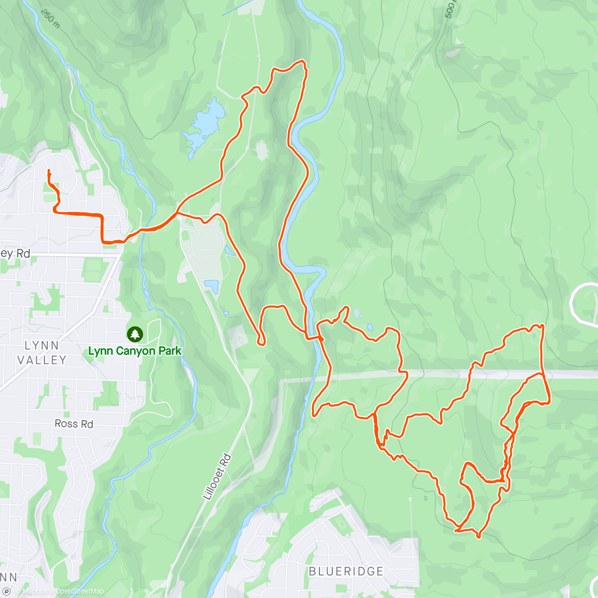 Map of the activity, Evan’s MTB Camp Day 4