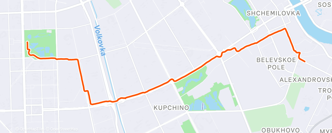 Map of the activity, Утренний забег