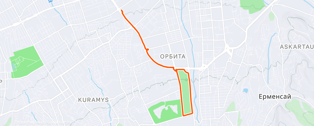 Карта физической активности (Вечерний забег)