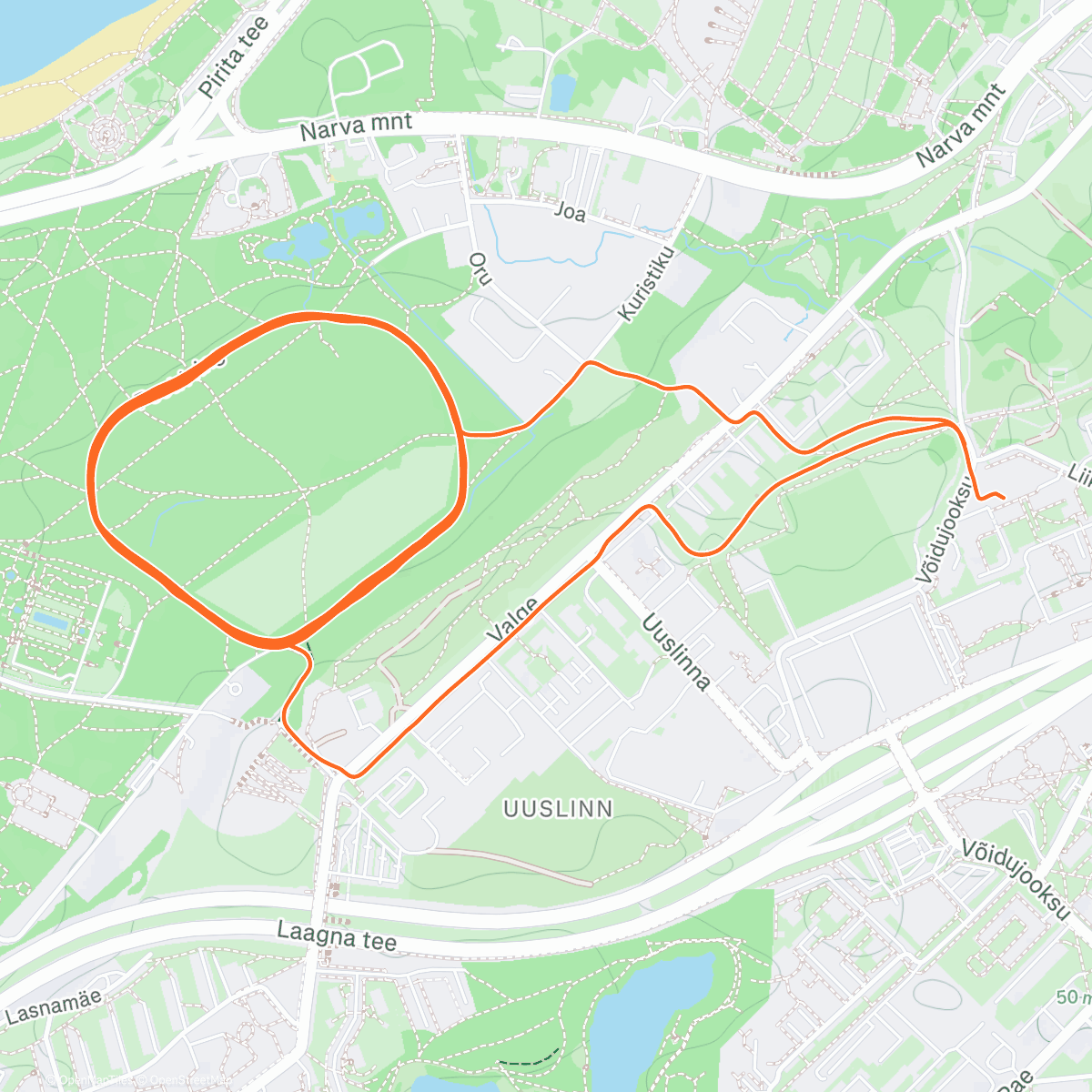 Map of the activity, Lunch Run