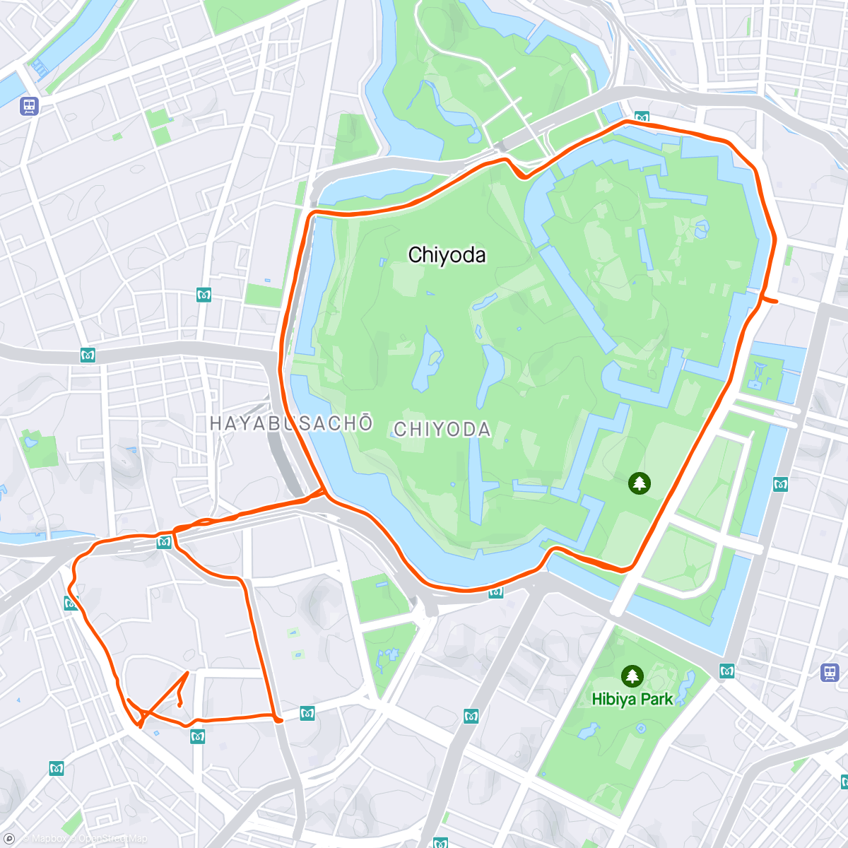 Карта физической активности (⛩️🏯 Tokyo Akasaka to Imperial Palace)