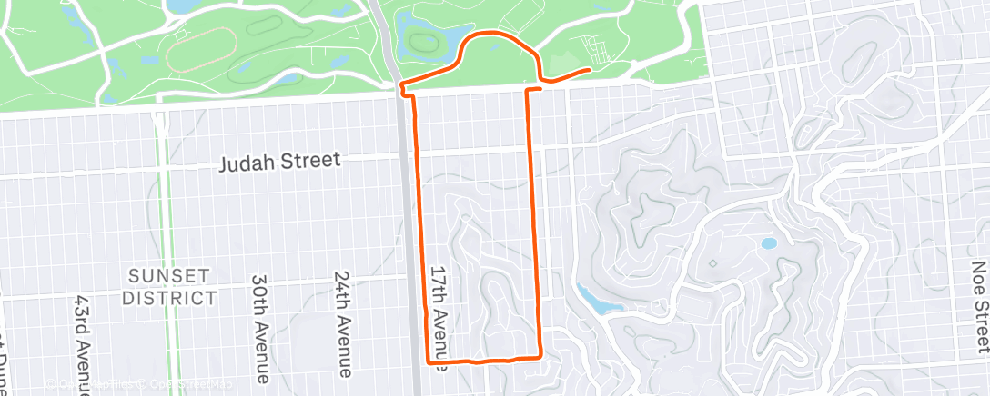 Map of the activity, Evening Run