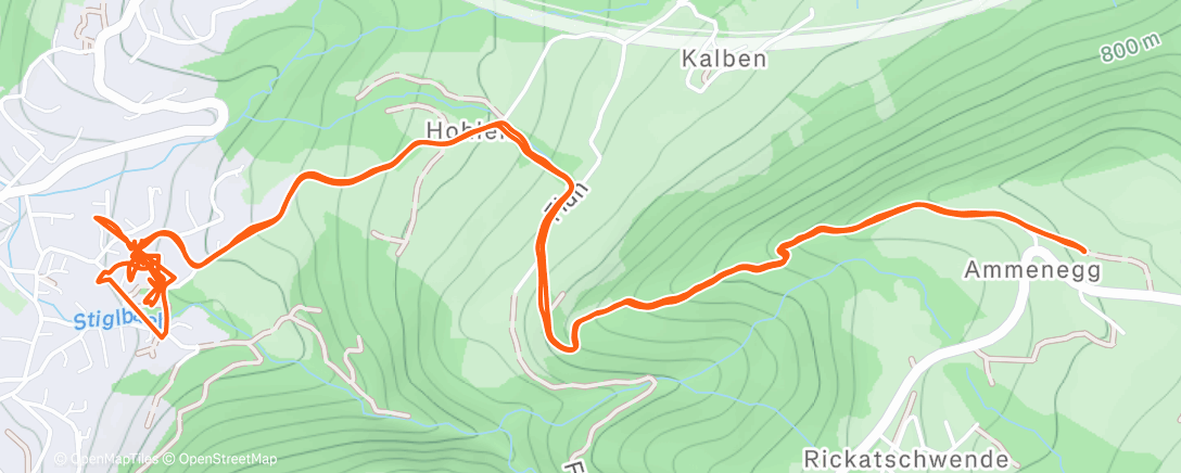 Map of the activity, Lauf am Nachmittag