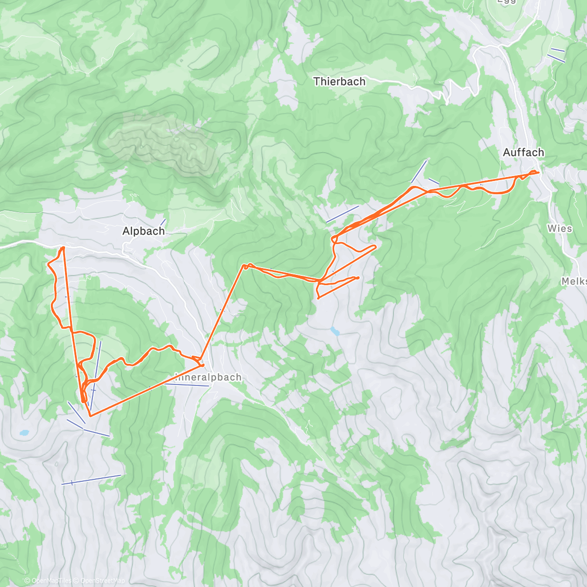 Map of the activity, Fürs Radtraining zu viel Schnee, zum Tourengehen zu wenig dann bleibt nur noch Alpinetraining