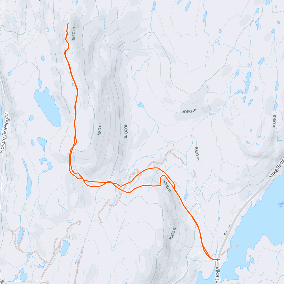 Mapa de la actividad (Urdeggi 1266 moh - Vikafjellet)