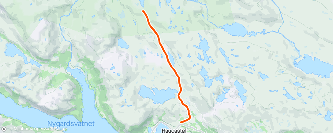 Map of the activity, Avbrutt Skarverenn, fra Haugastøl