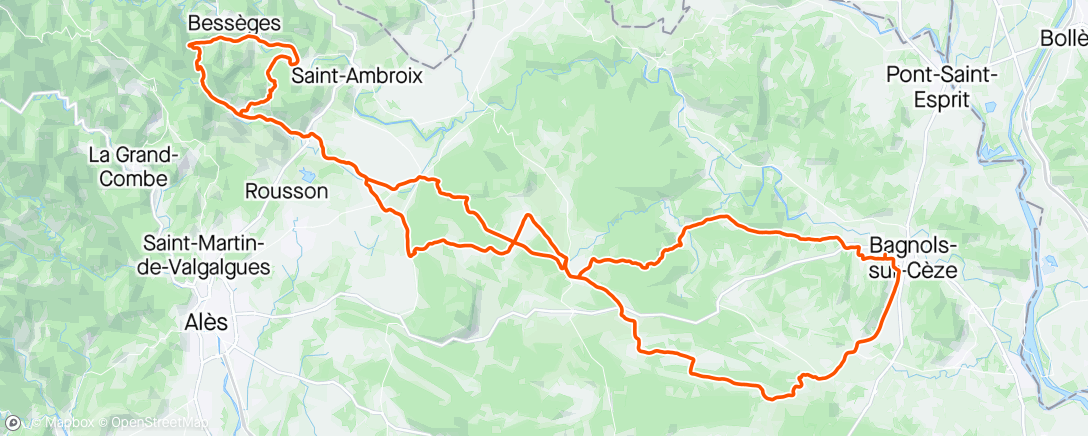Map of the activity, Les Mages - Cols des Brousses et du Trélis -Navacelles - Les tracteurs 🚜  - Verfeuil